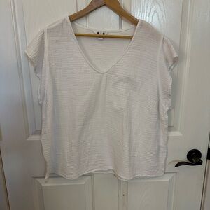 Dots Cream V-Neck Blouse